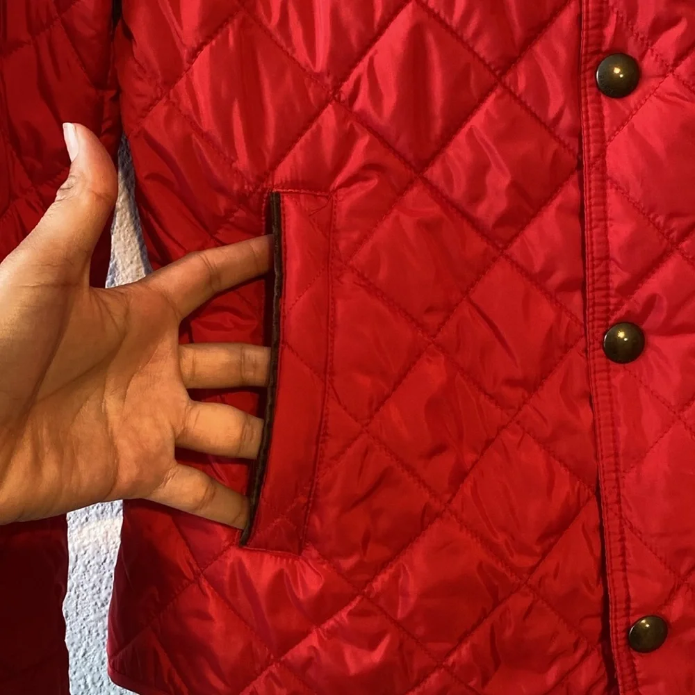 Lauren Ralph Lauren Crested Quilt Fleece Lined (Martin Red - Picture 4 of 8
